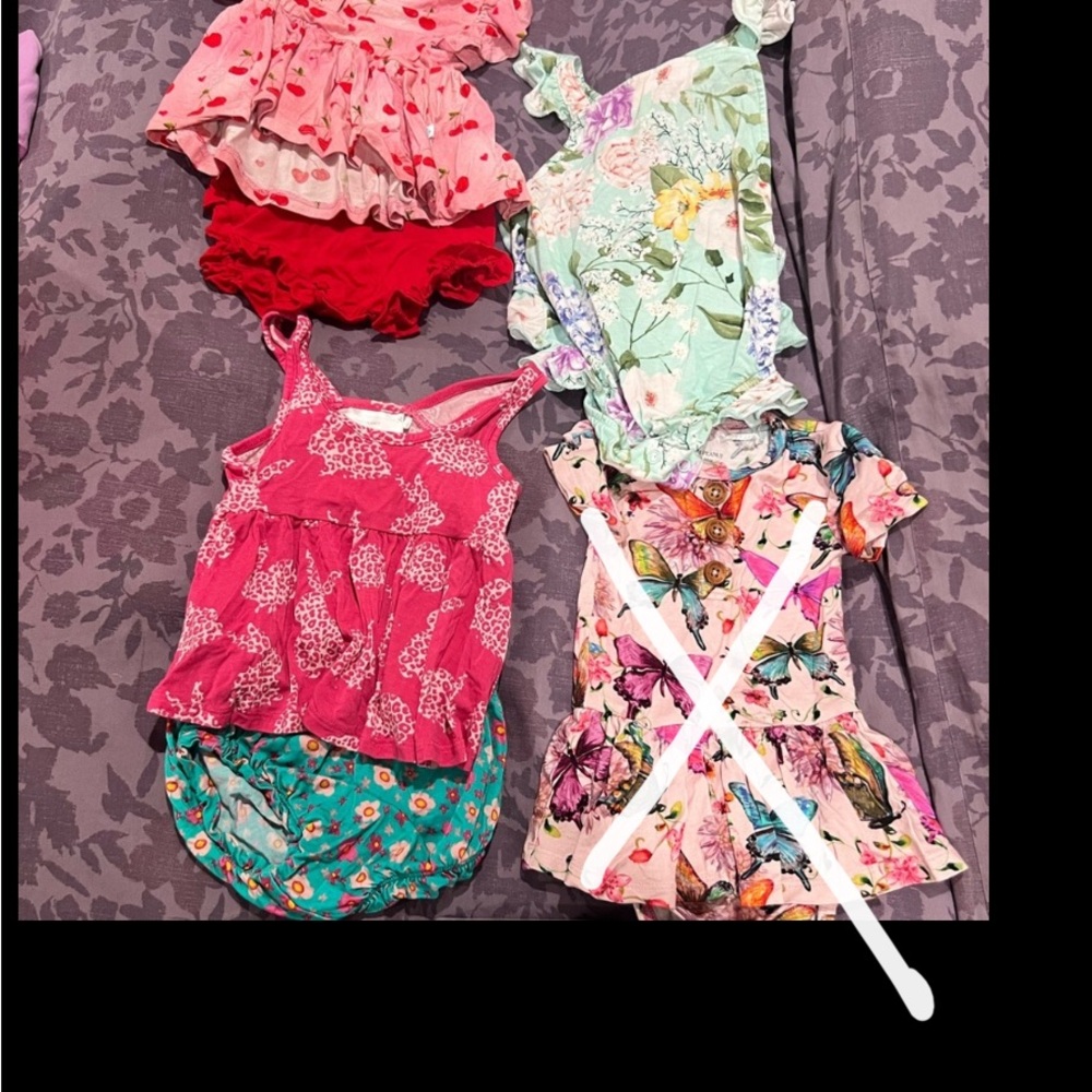 Posh peanut 3-6 twirl , romper and bum set euc bamboo